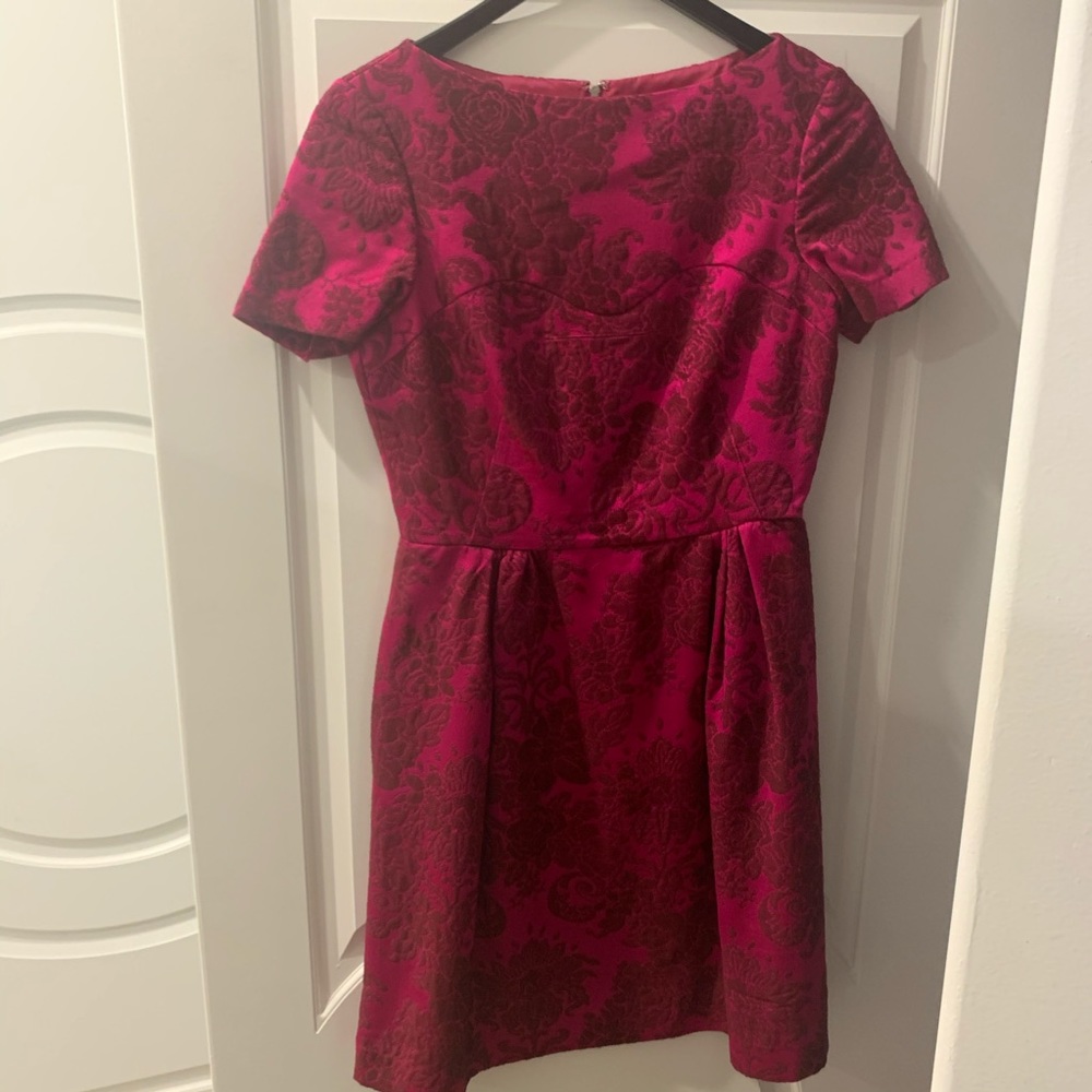 Pink and red floral cocktail dress